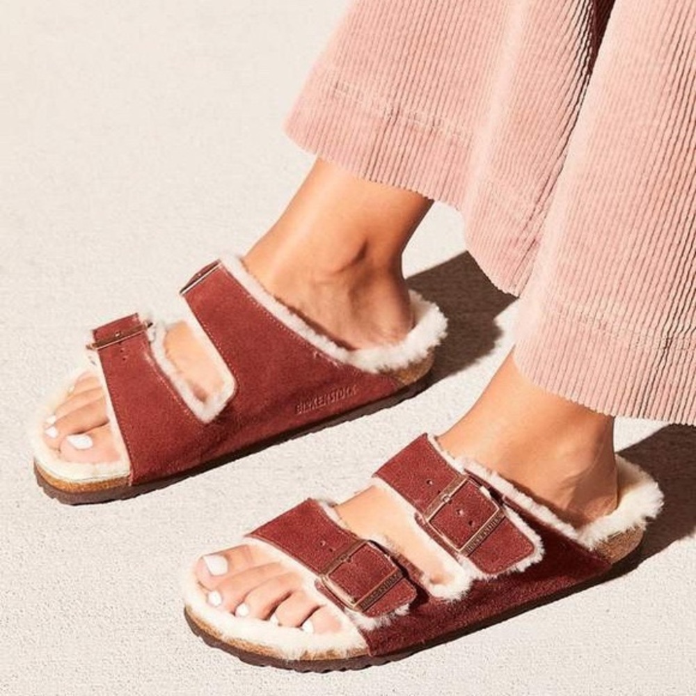 Birkenstock Fur Shearling Sandals Sz EUR 40 US 9